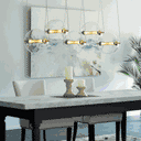 Hubbardton Forge 134409-STND-31 Otto Sphere 5 Light Standard Pendant in Brass