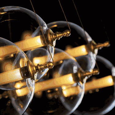 Hubbardton Forge 134409-STND-31 Otto Sphere 5 Light Standard Pendant in Brass