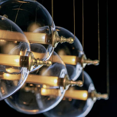 Hubbardton Forge 134409-STND-31 Otto Sphere 5 Light Standard Pendant in Brass