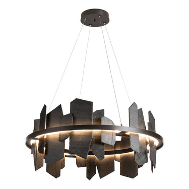 Hubbardton Forge 139665 Ardesia Circular LED Pendant in Slate Accent with Standard Pipe Length 2