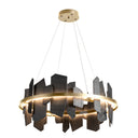 Hubbardton Forge 139665 Ardesia Circular LED Pendant in Slate Accent with Standard Pipe Length 9