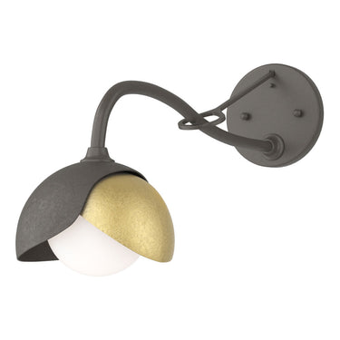 Hubbardton Forge 201377 Brooklyn 1-Light Double Shade Long-Arm Sconce 18