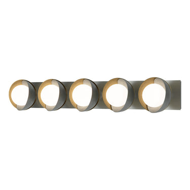 Hubbardton Forge 201379 Brooklyn 5-Light Straight Double Shade Bath Sconce 17
