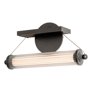 Hubbardton Forge 209105 Libra LED Sconce in Clear Glass with Wood Black Accent 2
