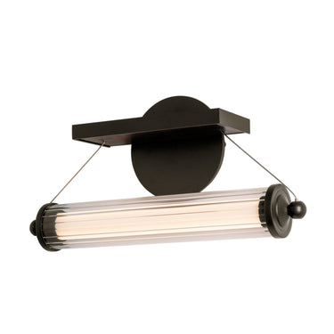 Hubbardton Forge 209105 Libra LED Sconce in Clear Glass with Wood Black Accent 4