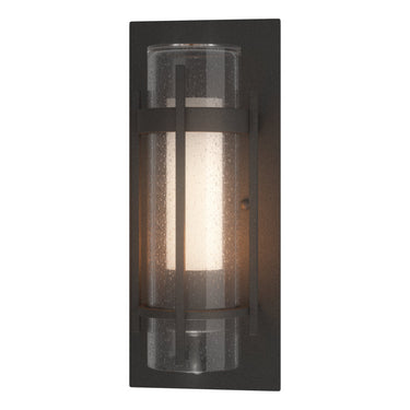 Hubbardton Forge 305896 Banded Seeded Glass Small Outdoor Sconce 2
