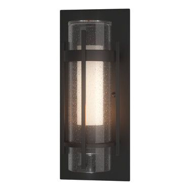 Hubbardton Forge 305896 Banded Seeded Glass Small Outdoor Sconce 1