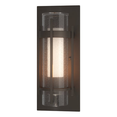 Hubbardton Forge 305897 Banded Seeded Glass Outdoor Sconce 2