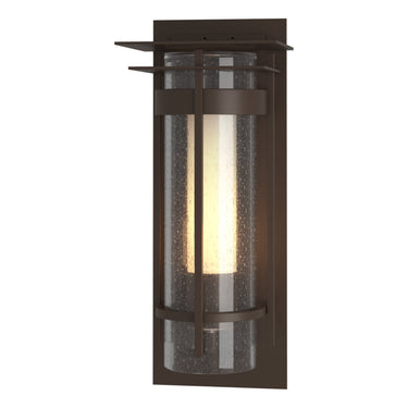 Hubbardton Forge 305996 Banded Seeded Glass Small Outdoor Sconce with Top Plate 2