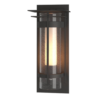 Hubbardton Forge 305997 Banded Seeded Glass with Top Plate Outdoor Sconce 2