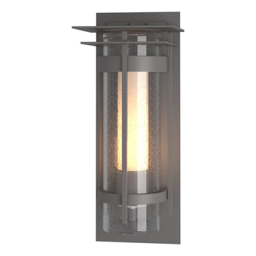 Hubbardton Forge 305997 Banded Seeded Glass with Top Plate Outdoor Sconce 5