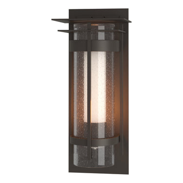 Hubbardton Forge 305999 Banded Seeded Glass XL Outdoor Sconce with Top Plate 4