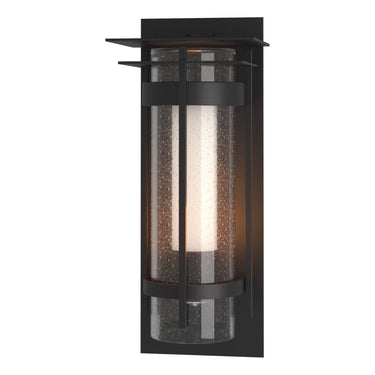 Hubbardton Forge 305999 Banded Seeded Glass XL Outdoor Sconce with Top Plate 1