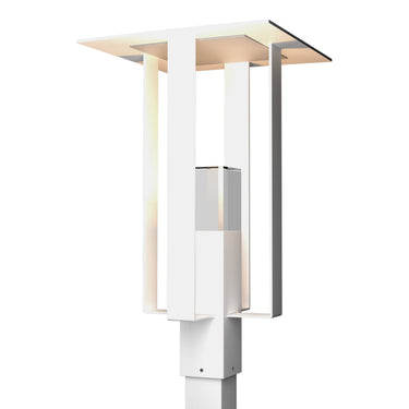 Hubbardton Forge 344830 Shadow Box Outdoor 1 Light Incandescent Post Light in Clear Glass with Silver Accent 5