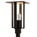Hubbardton Forge 344830 Shadow Box Outdoor 1 Light Incandescent Post Light in Clear Glass with Silver Accent 1