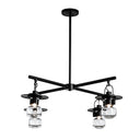 Hubbardton Forge 364212 Mason Outdoor 4 Light Incandescent Pendant in Clear Glass with Mult Pipe Length 1