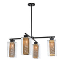Hubbardton Forge 364213 Polaris Outdoor 4 Light Incandescent Pendant in Clear Glass with Mult Pipe Length 1