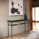 Hubbardton Forge 750118 Equus Console Table - Black Leather Accent - Crescent Harbor