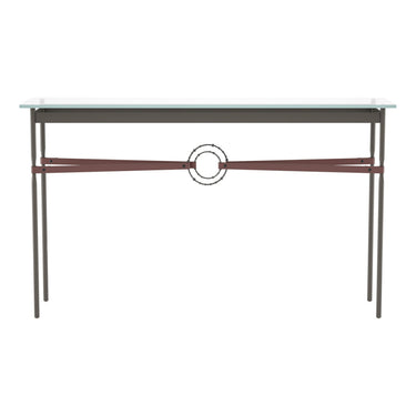 Hubbardton Forge 750118 Equus Console Table - British Brown Leather Accent - Crescent Harbor