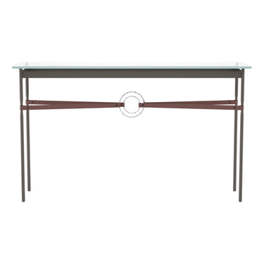 Hubbardton Forge 750118 Equus Console Table - British Brown Leather Accent - Crescent Harbor