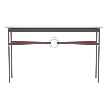 Hubbardton Forge 750118 Equus Console Table - British Brown Leather Accent - Crescent Harbor