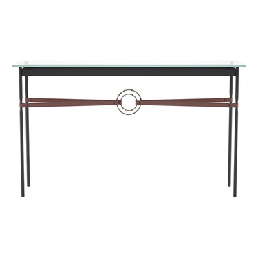 Hubbardton Forge 750118 Equus Console Table - British Brown Leather Accent - Crescent Harbor
