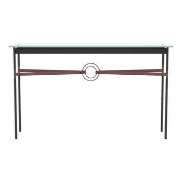 Hubbardton Forge 750118 Equus Console Table - British Brown Leather Accent - Crescent Harbor