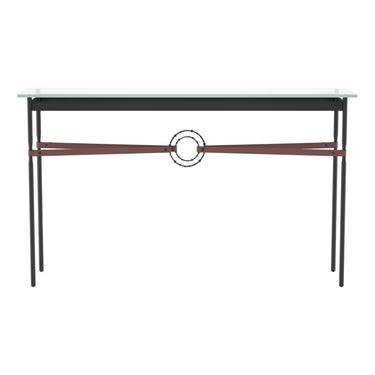 Hubbardton Forge 750118 Equus Console Table - British Brown Leather Accent - Crescent Harbor