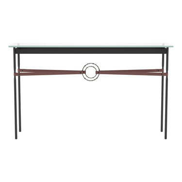 Hubbardton Forge 750118 Equus Console Table - British Brown Leather Accent - Crescent Harbor