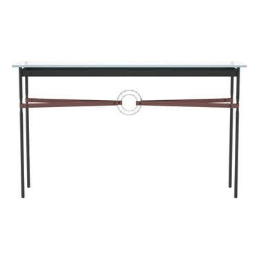 Hubbardton Forge 750118 Equus Console Table - British Brown Leather Accent - Crescent Harbor