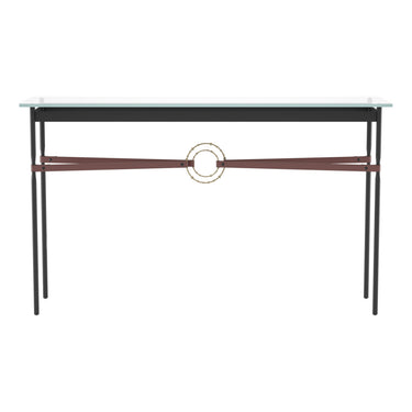 Hubbardton Forge 750118 Equus Console Table - British Brown Leather Accent - Crescent Harbor