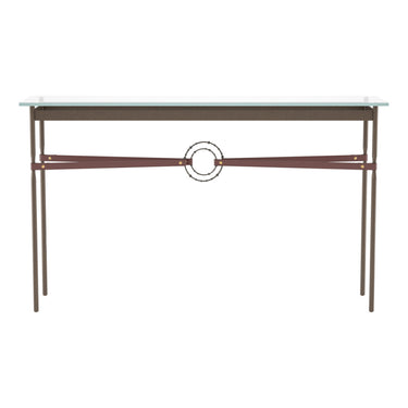 Hubbardton Forge 750118 Equus Console Table - British Brown Leather Accent - Crescent Harbor