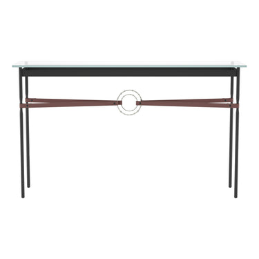 Hubbardton Forge 750118 Equus Console Table - British Brown Leather Accent - Crescent Harbor