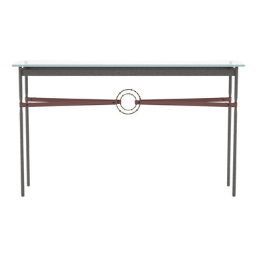 Hubbardton Forge 750118 Equus Console Table - British Brown Leather Accent - Crescent Harbor