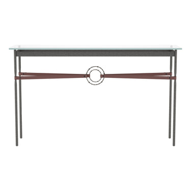 Hubbardton Forge 750118 Equus Console Table - British Brown Leather Accent - Crescent Harbor