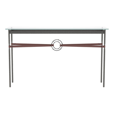 Hubbardton Forge 750118 Equus Console Table - British Brown Leather Accent - Crescent Harbor