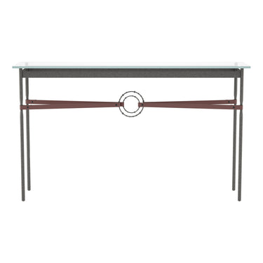 Hubbardton Forge 750118 Equus Console Table - British Brown Leather Accent - Crescent Harbor