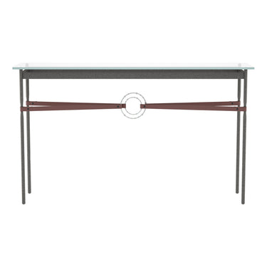 Hubbardton Forge 750118 Equus Console Table - British Brown Leather Accent - Crescent Harbor