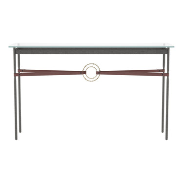 Hubbardton Forge 750118 Equus Console Table - British Brown Leather Accent - Crescent Harbor