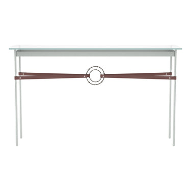 Hubbardton Forge 750118 Equus Console Table - British Brown Leather Accent - Crescent Harbor