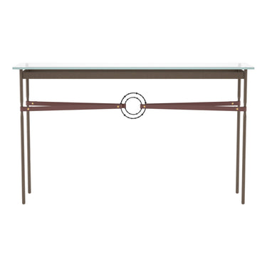 Hubbardton Forge 750118 Equus Console Table - British Brown Leather Accent - Crescent Harbor