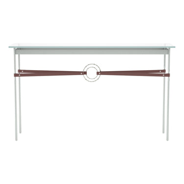 Hubbardton Forge 750118 Equus Console Table - British Brown Leather Accent - Crescent Harbor