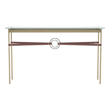Hubbardton Forge 750118 Equus Console Table - British Brown Leather Accent - Crescent Harbor