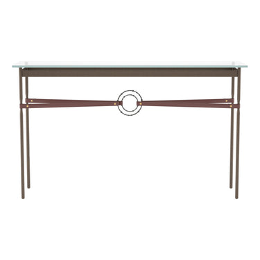 Hubbardton Forge 750118 Equus Console Table - British Brown Leather Accent - Crescent Harbor