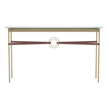 Hubbardton Forge 750118 Equus Console Table - British Brown Leather Accent - Crescent Harbor