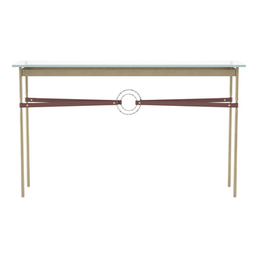 Hubbardton Forge 750118 Equus Console Table - British Brown Leather Accent - Crescent Harbor