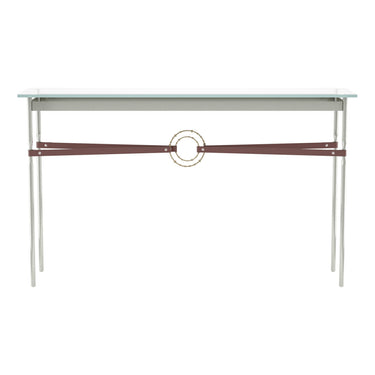 Hubbardton Forge 750118 Equus Console Table - British Brown Leather Accent - Crescent Harbor