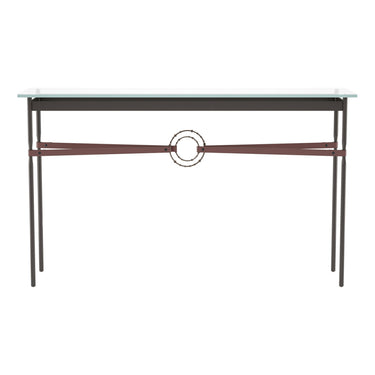 Hubbardton Forge 750118 Equus Console Table - British Brown Leather Accent - Crescent Harbor