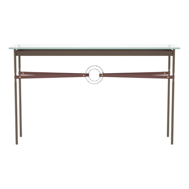 Hubbardton Forge 750118 Equus Console Table - British Brown Leather Accent - Crescent Harbor