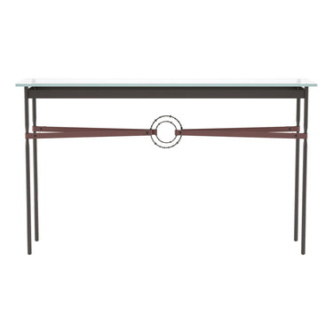 Hubbardton Forge 750118 Equus Console Table - British Brown Leather Accent - Crescent Harbor